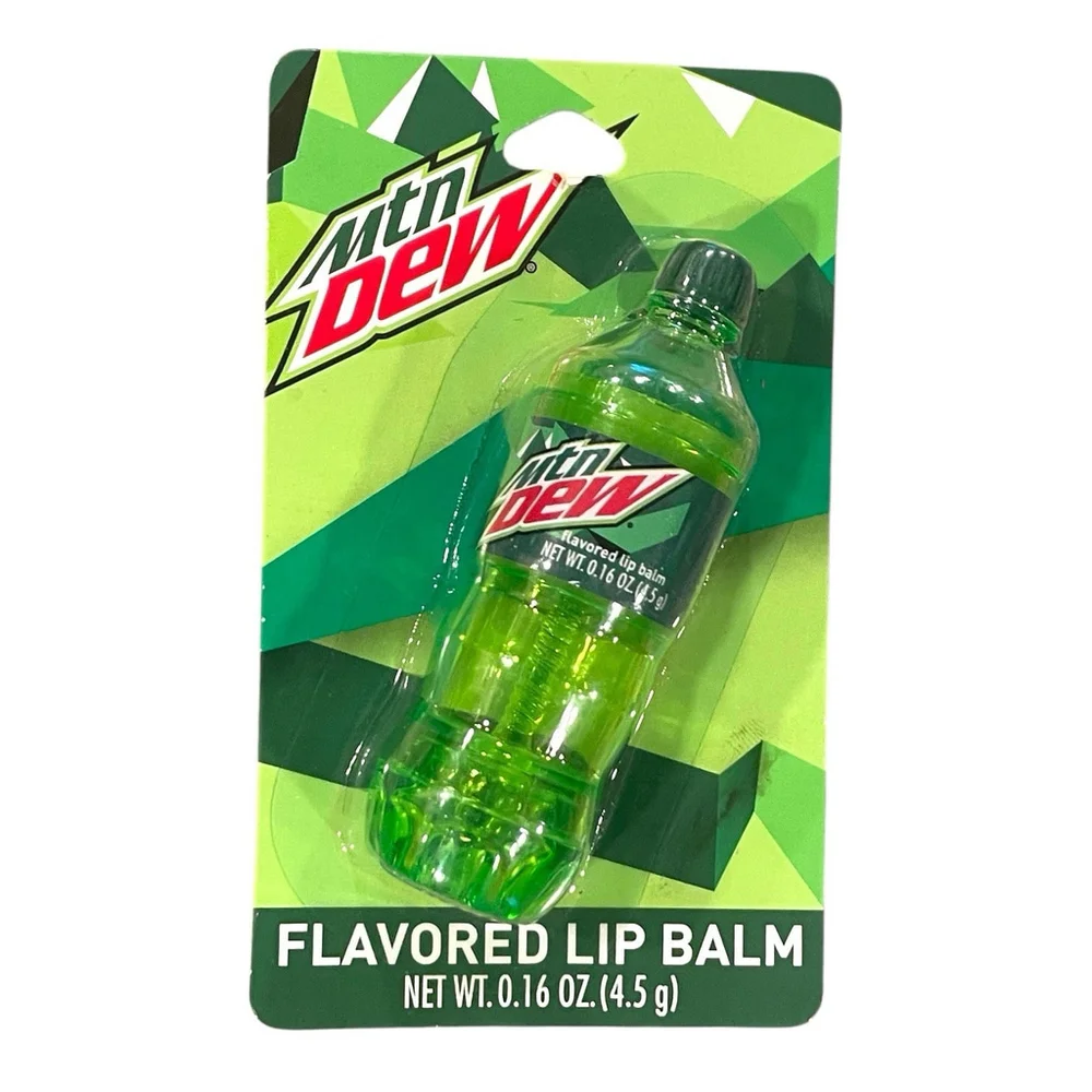 Lot of 2 Mt Dew Flavored Lip Balm Mini Bottle Soda Pop .16 Oz Fun NEW
